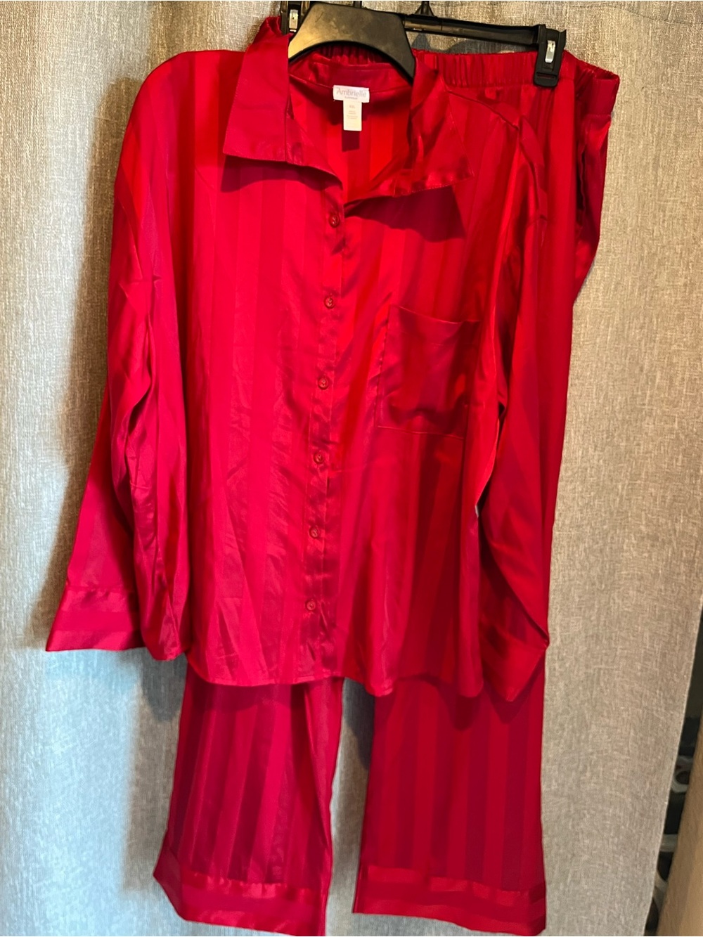 Ambrielle Women's Satin Long Sleeve 2-pc. Pajama Set